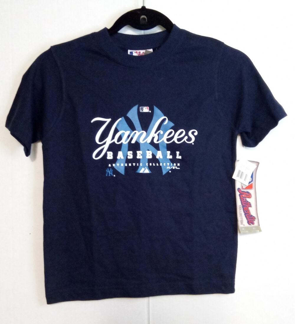 Vintage 2005 NY Yankees Baseball Majestic Shirt Kids Size 5/6